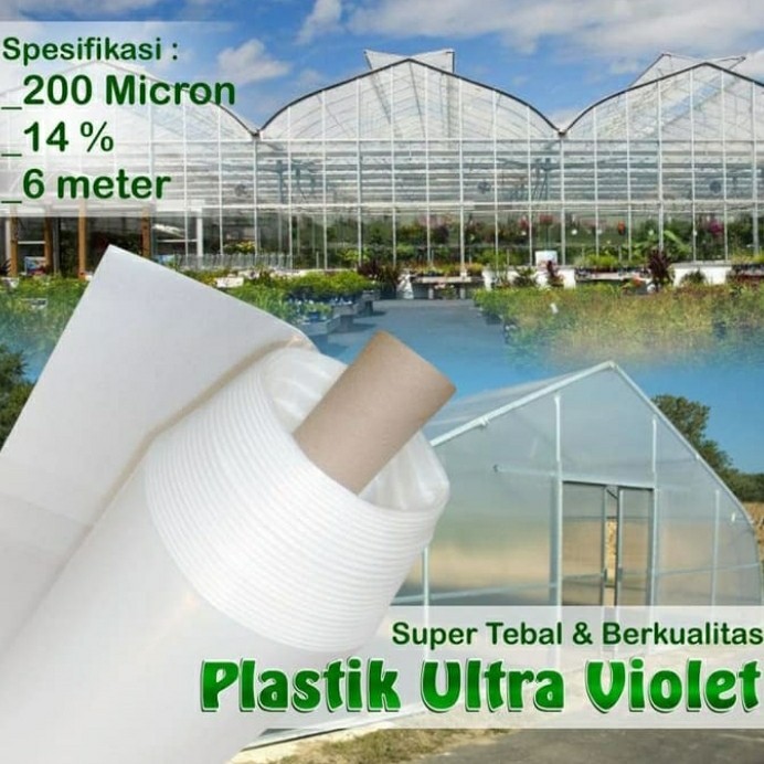 PREMIUM Plastik UV Lebar 6 Meter 14% 200 Micron 1 Roll