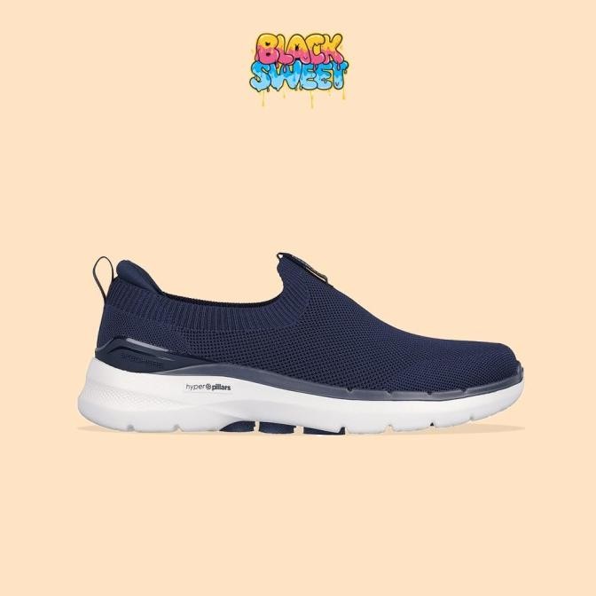 SEPATU SLIP ON SKECHERS GO WALK 6 WARNOCK NAVY