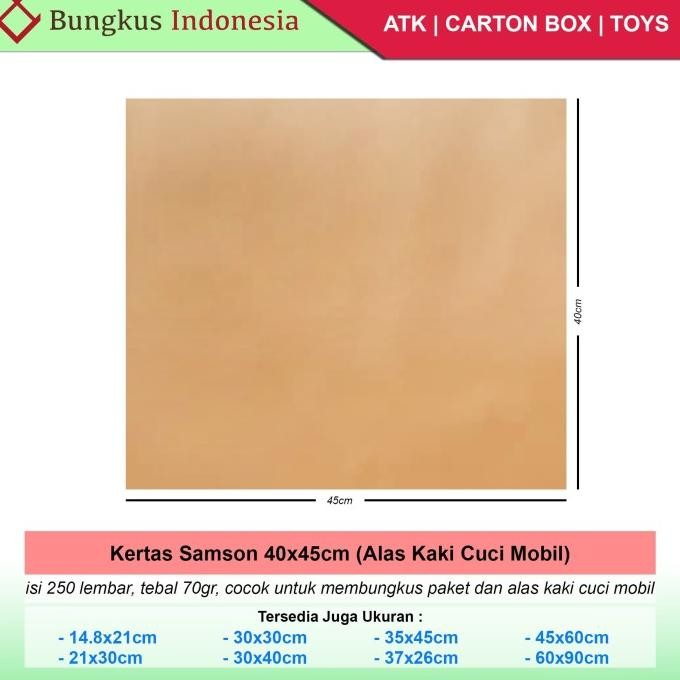 

Kertas Samson 40X45Cm Alas Cuci Mobil 70Gr Terbaru