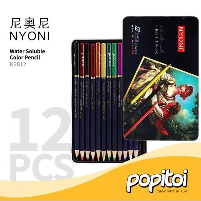 

Terbaru NYONI Water Soluble Color Pencil Set 12/24/36/48/72/100 Pensil Warna Cat Air Watercolor
