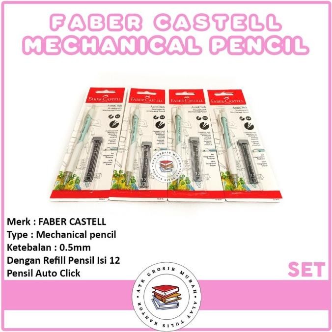 

Terbaru Faber Castell Pensil Mechanical Auto Click Set Refill Pencil - Pcs