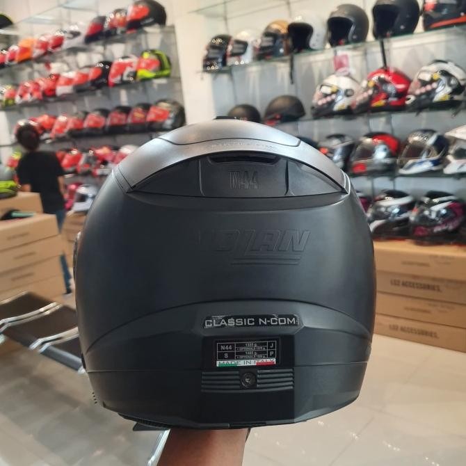 Helm Nolan N44 Evo Classic Flat Black Double D Ring - Asli