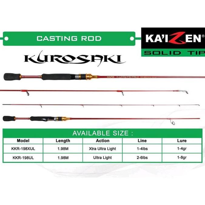 Joran Ul Kaizen Kurosaki Ultralight Carbon Solid 198Cm 2-6Lb Co