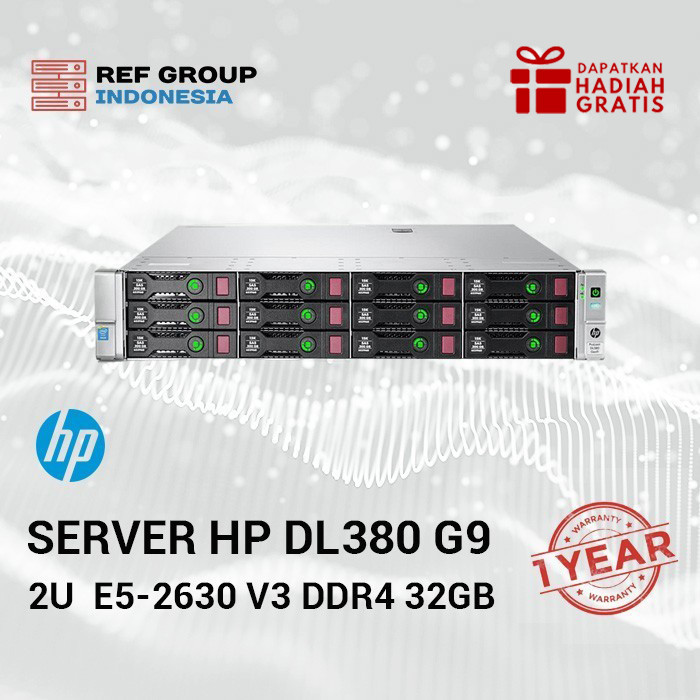 Server HP DL380 G9 Gen9 2U 12x3.5" 2x E5-2630v3 DDR4 32Gb|BERGARANSI