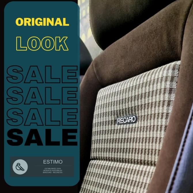 HARGA DISC - Kain Jok Mobil Tartan coklat muda