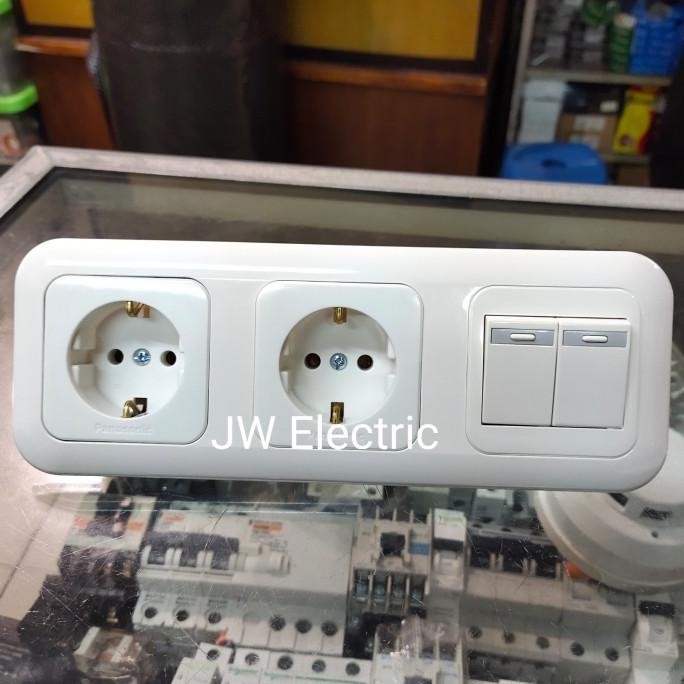 Terjangkau Stop Kontak Panasonic Plus Saklar 3 Gang Putih