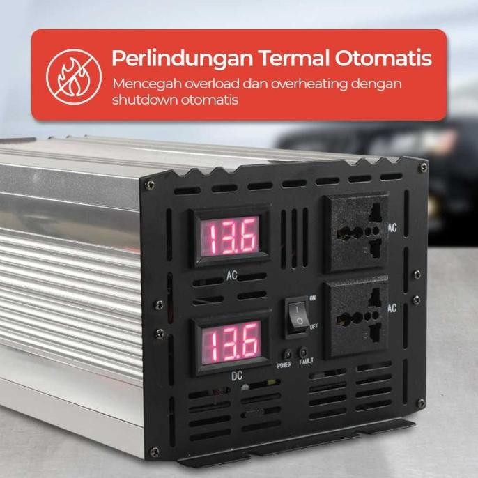 Diskon Inverter Dc To Ac 6000 Watt Pure Sine Wave Dc 12V Ke Ac 220V