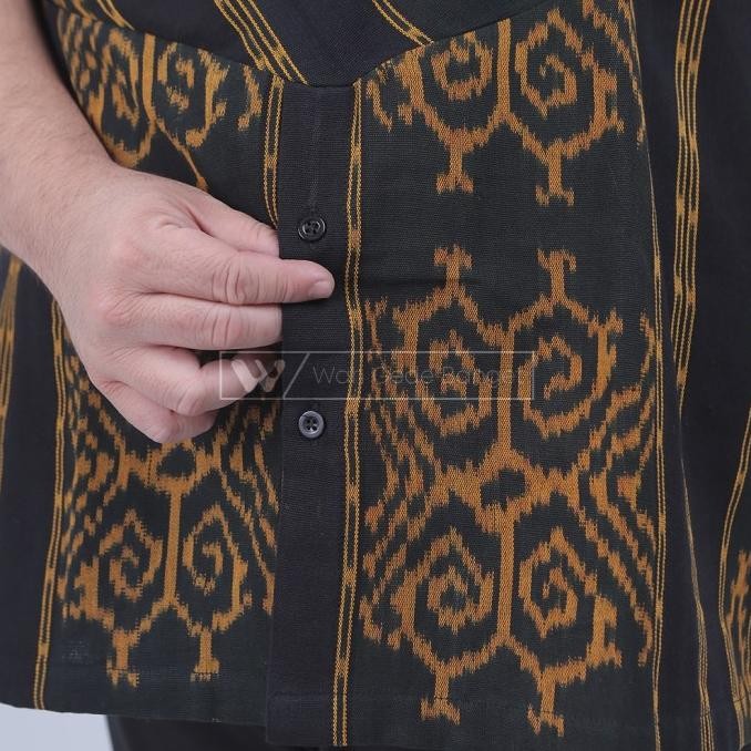 Promo Wgb Kemeja Tenun V Neck Pria Big Size Special Collection Jumbo Xl Xxl