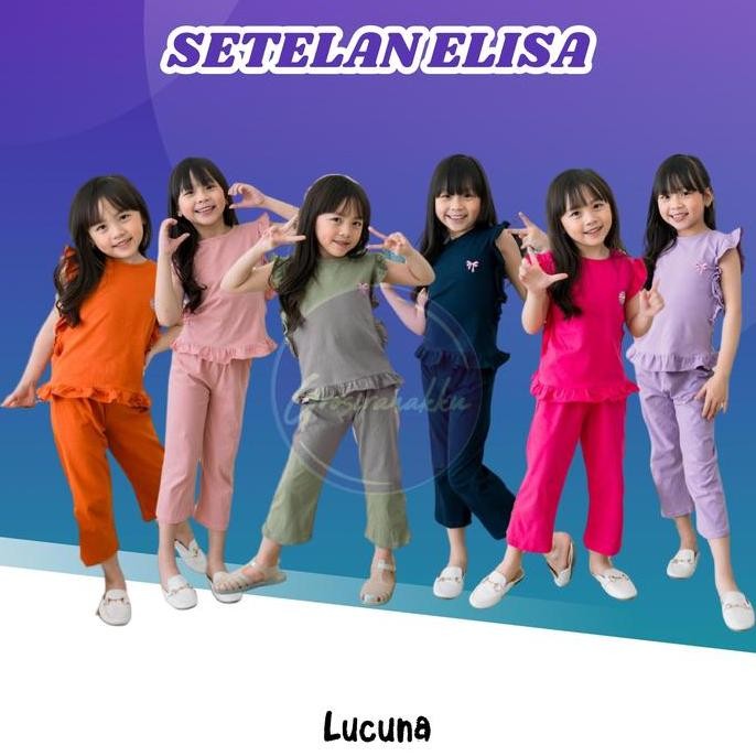 ready setelan anak perempuan cewek elisa lucuna mix warna size 1-5 tahun katun bayi parsel parsel pa