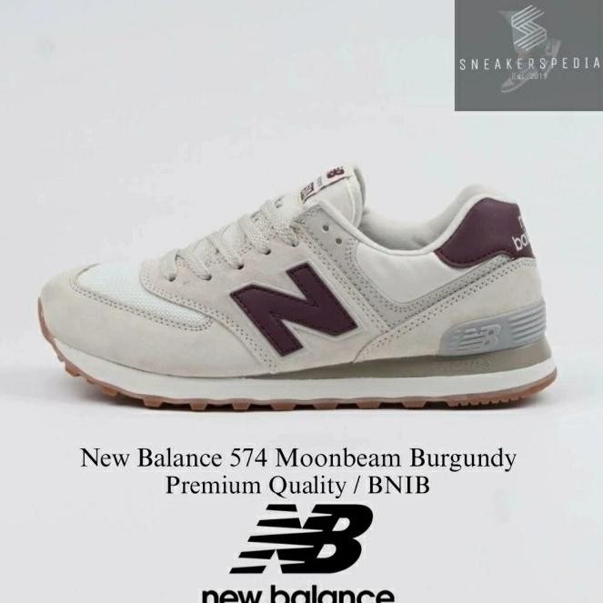 Sale New Balance 574 Moonbeam Burgundy (100% Bnib)