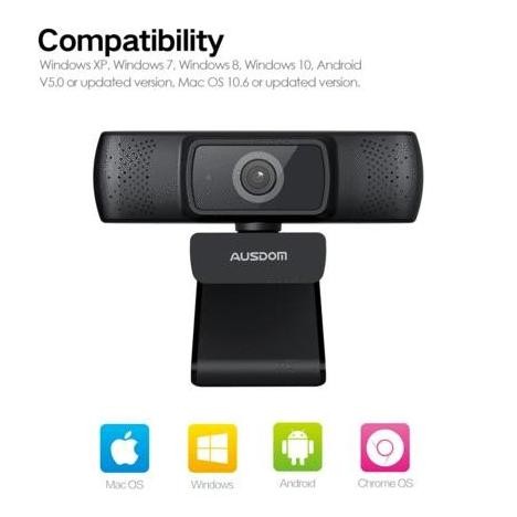Webcam ausdom HD 1080P 30 FPS auto focus AF640 - Pc web camera Af-640 Terlaris