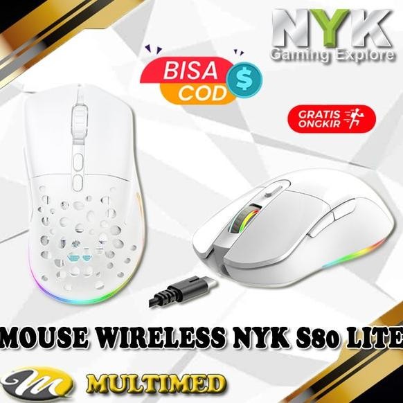 Mouse Gaming Wireless NYK Nemesis S80 Lite Blackmoon
