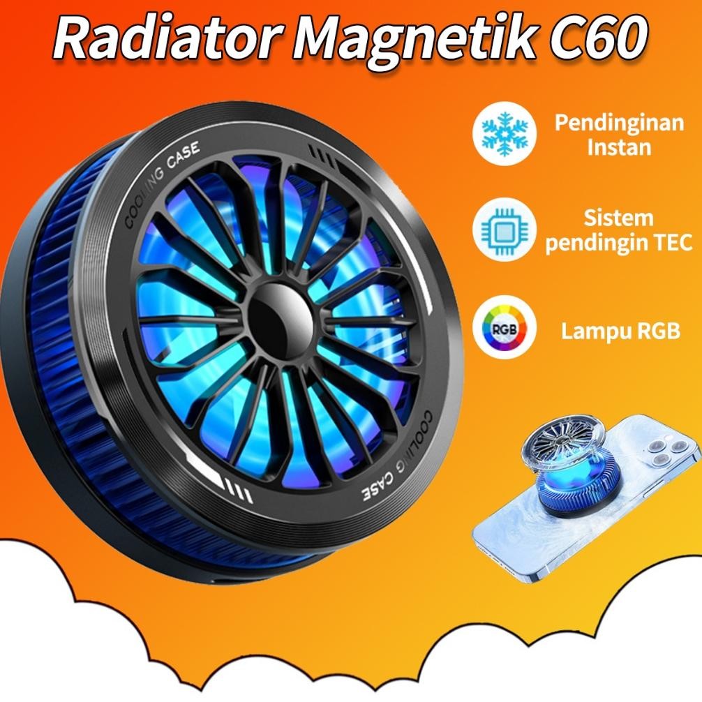 C60 Magnetic Phone Cooler Accessories for Gaming Tablet Cooler Pendingin hp magnet cooler Fan coolin