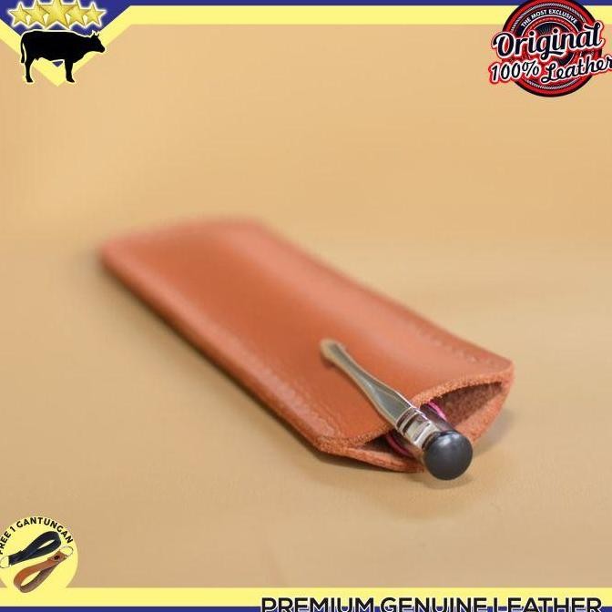 

Tersedia Leather Goods Pen Case Tempat Pulpen Dari Kulit Asli Brown Tan