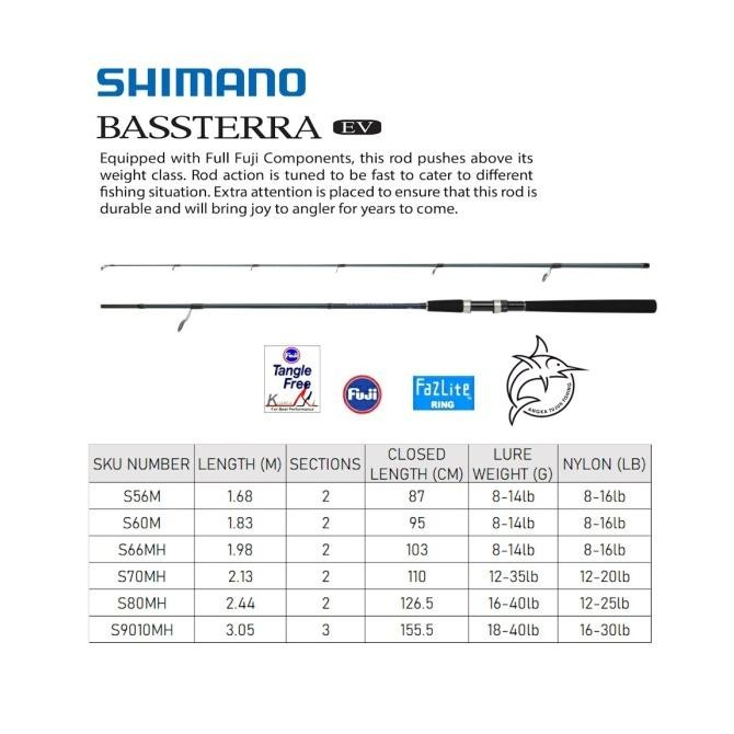 Shimano Bassterra Ev Rod Joran Pancing Empang Kolam Danau Sungai Co