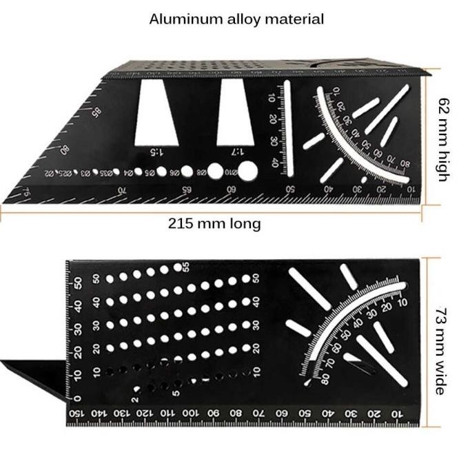 

siap kirim penggaris angle ruler mark 3d measuring tool aluminium -1yk07