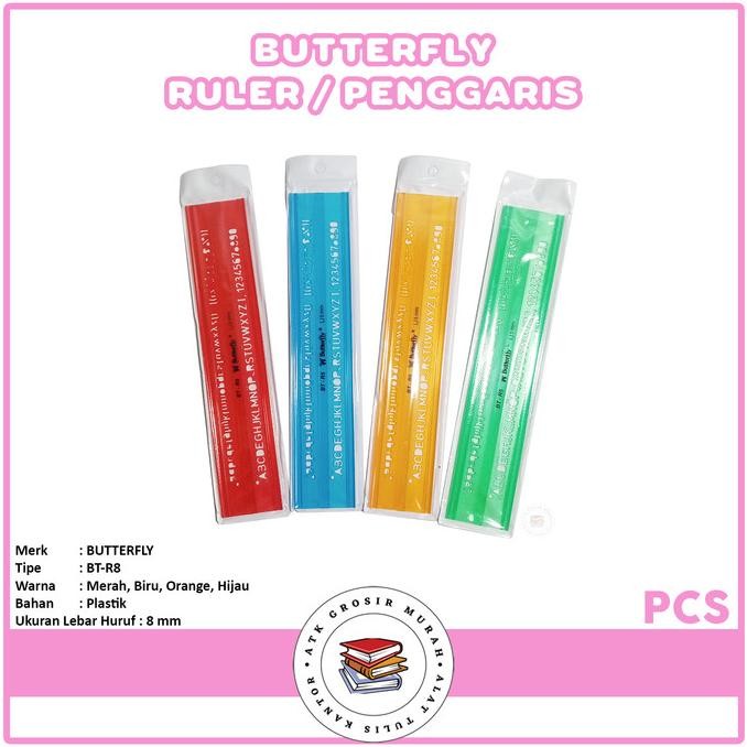 

siap kirim butterfly - penggaris sablon huruf kecil 8mm bt-r8 - pcs