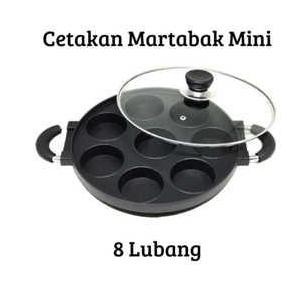 Cetakan Kue Martabak Mini 7 Lubang Datar & 8 Lubang Datar/Cetakan Martabak Mini Anti Lengket Glass L