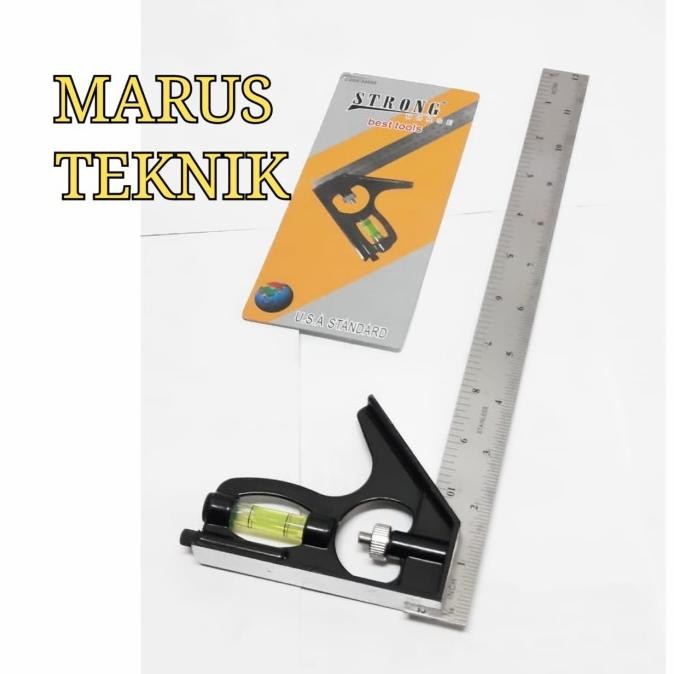 

siap kirim penggaris siku kombinasi stainless 12" /30cm strong