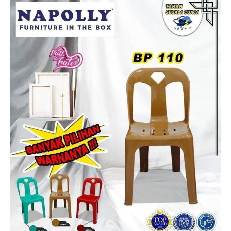 Kursi Plastik Merk Napolly - BP 110 | Kursi Sandaran | Kursi Pesta | Kursi Hajatan | Kursi acara Rap