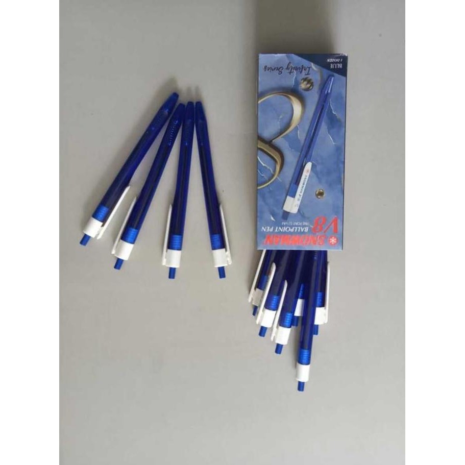 

Tersedia Pulpen Snowman V 8 / Ballpoint Pen Snowman Terbaru Biru / Lusin Pena Stationery