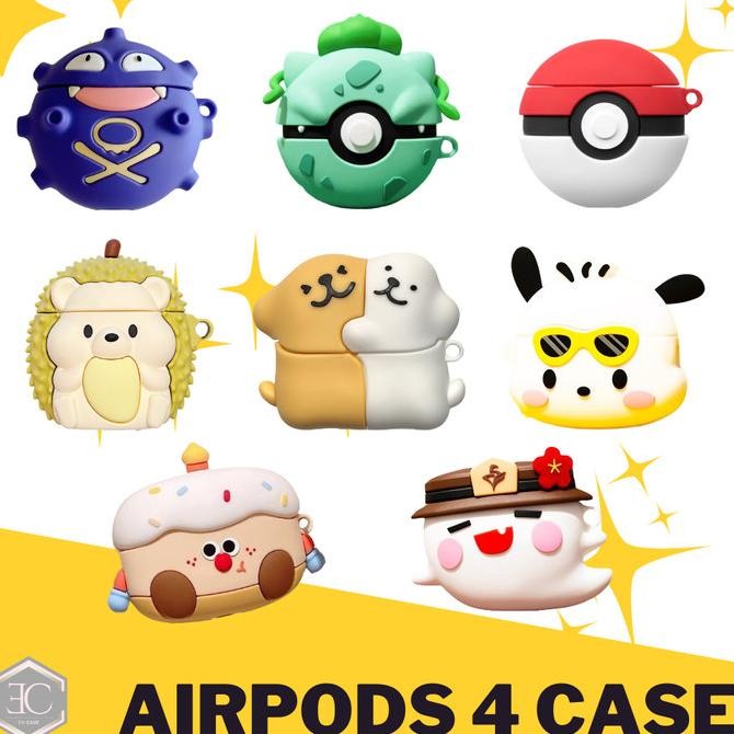 Case Airpods 4 Casing TWS Apple Airpods Pro 4 Model Kartun Lucu