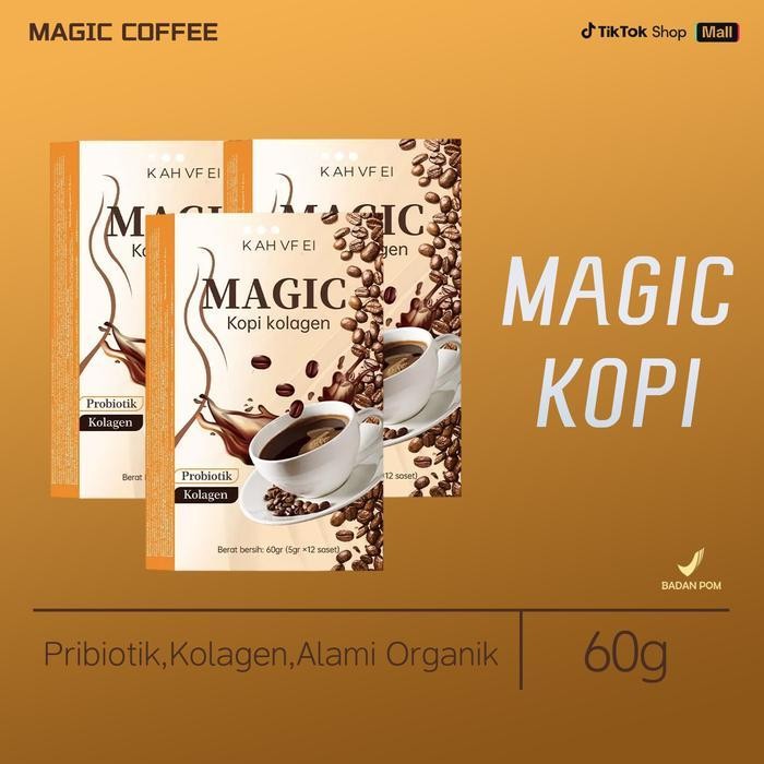 

Magic Kopi Kolagen Kahvfei Probiotik Coffee Indonesia 60Gr