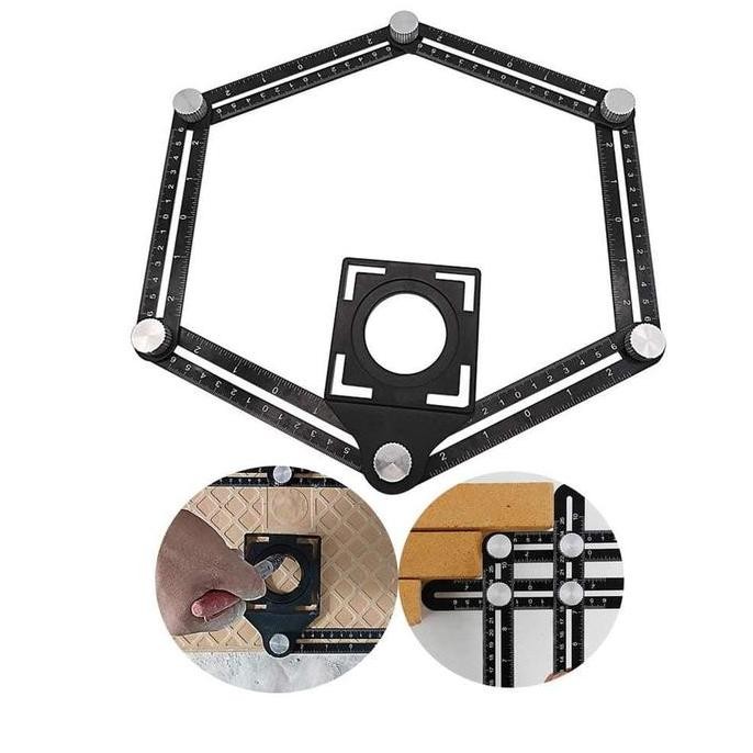 

siap kirim multi angle square hole locator penggaris tukang multi fungsi 6 sudut