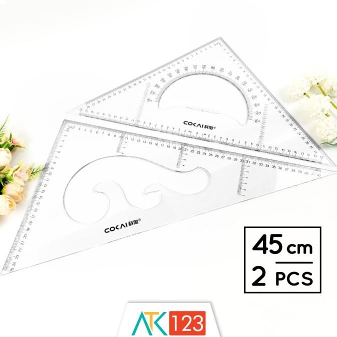

siap kirim penggaris segitiga / triangle ruler set rls-kj-1245