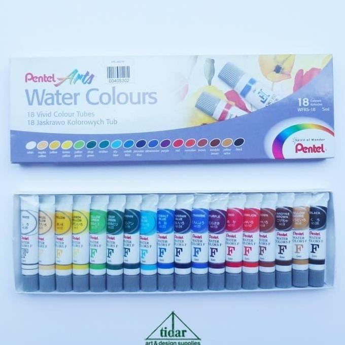 

TERMURAH - Cat Air / Pentel Arts Watercolour / Watercolor Set 18 x 5 ML Tube