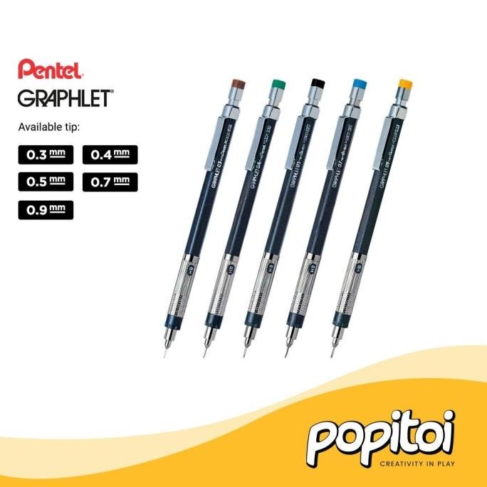 

Pentel GRAPHLET Mechanical Pencil 0.3 0.4 0.5 0.7 0.9mm Pensil Mekanik