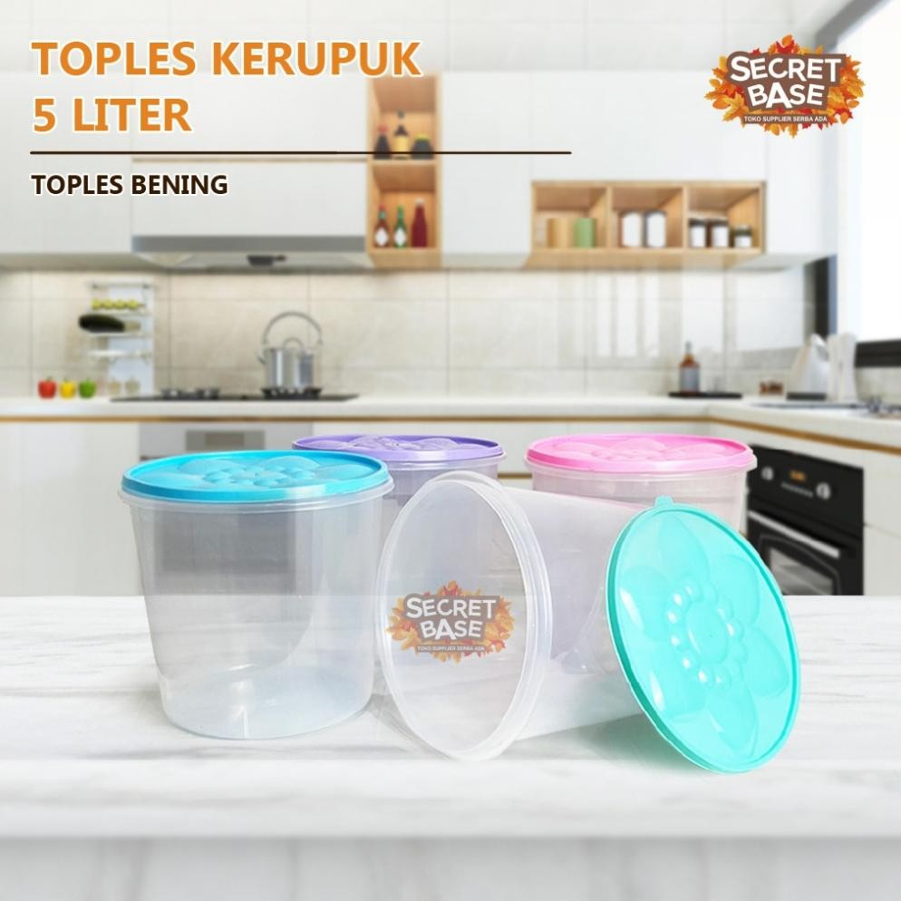 Toples Melodi 5 Liter - Tempat Makanan Plastik 5000Ml / Snack Kiloan Toples /Sealware/Toples Kerupuk