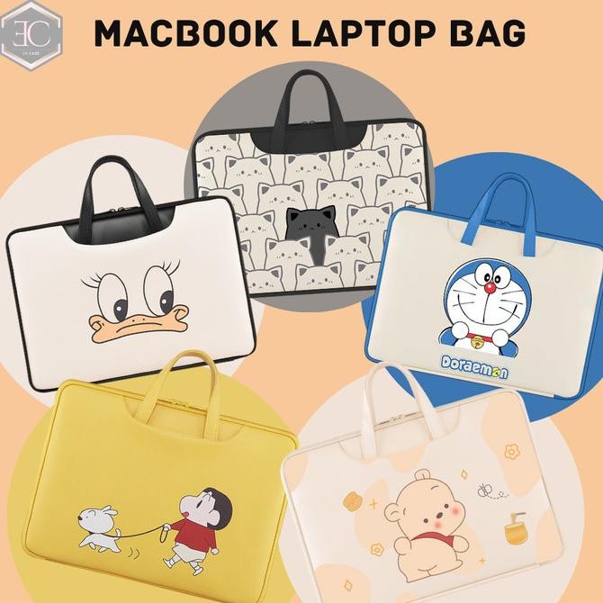 Tas Pouch Sleeve Bag Laptop Macbook Air Pro 13 15 Inch Kartun Lucu New Stok