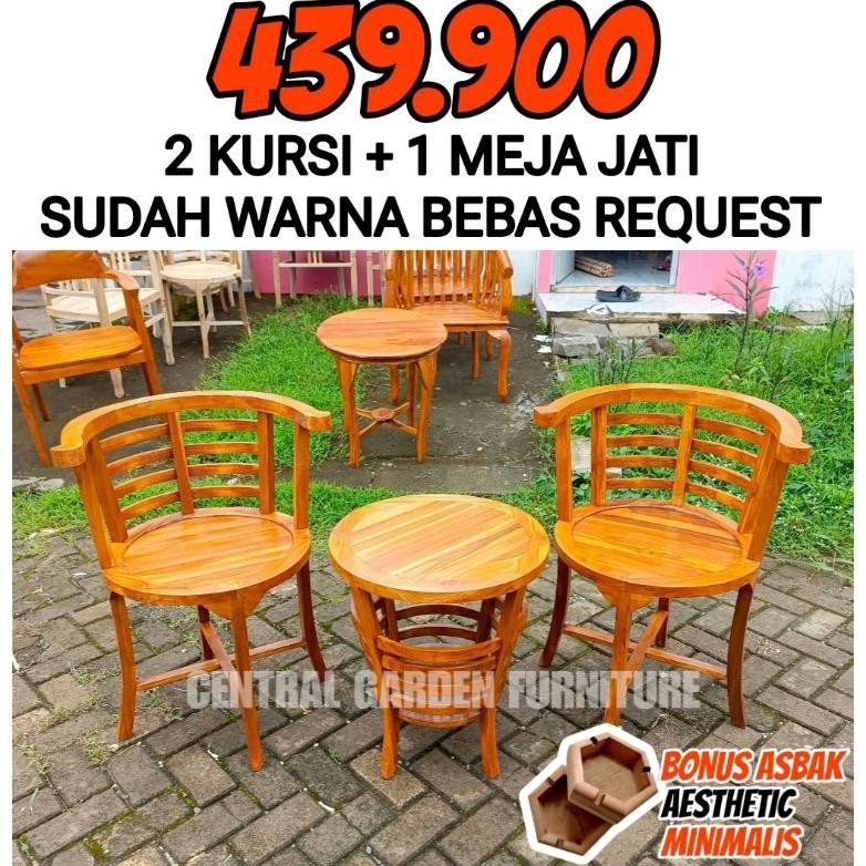 Set Teras Cantik Jati Termurah Kursi Teras Aesthetic Meja Teras Minimalis