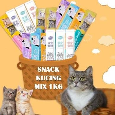 

Snack Mix 75pcs /SNACK KUCING MIX 50PCS /1KG MIX/500GR MIX /Makanan Hewan Pemeliharaan/ Cemilan Kucing Mix BPS
