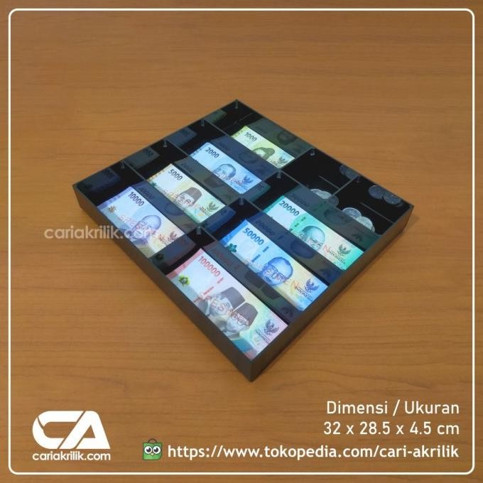 Tempat Uang Akrilik / Kotak Uang Akrilik / Kotak Uang Kasir