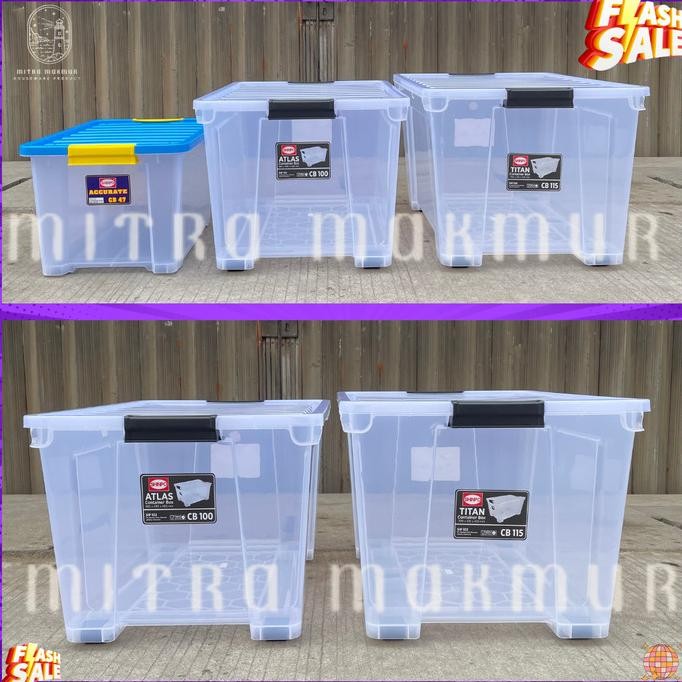 CONTAINER BOX PLASTIC CLEAR KONTAINER BOX BENING 47 100 115 LITER SHINPO BOX SERBAGUNA