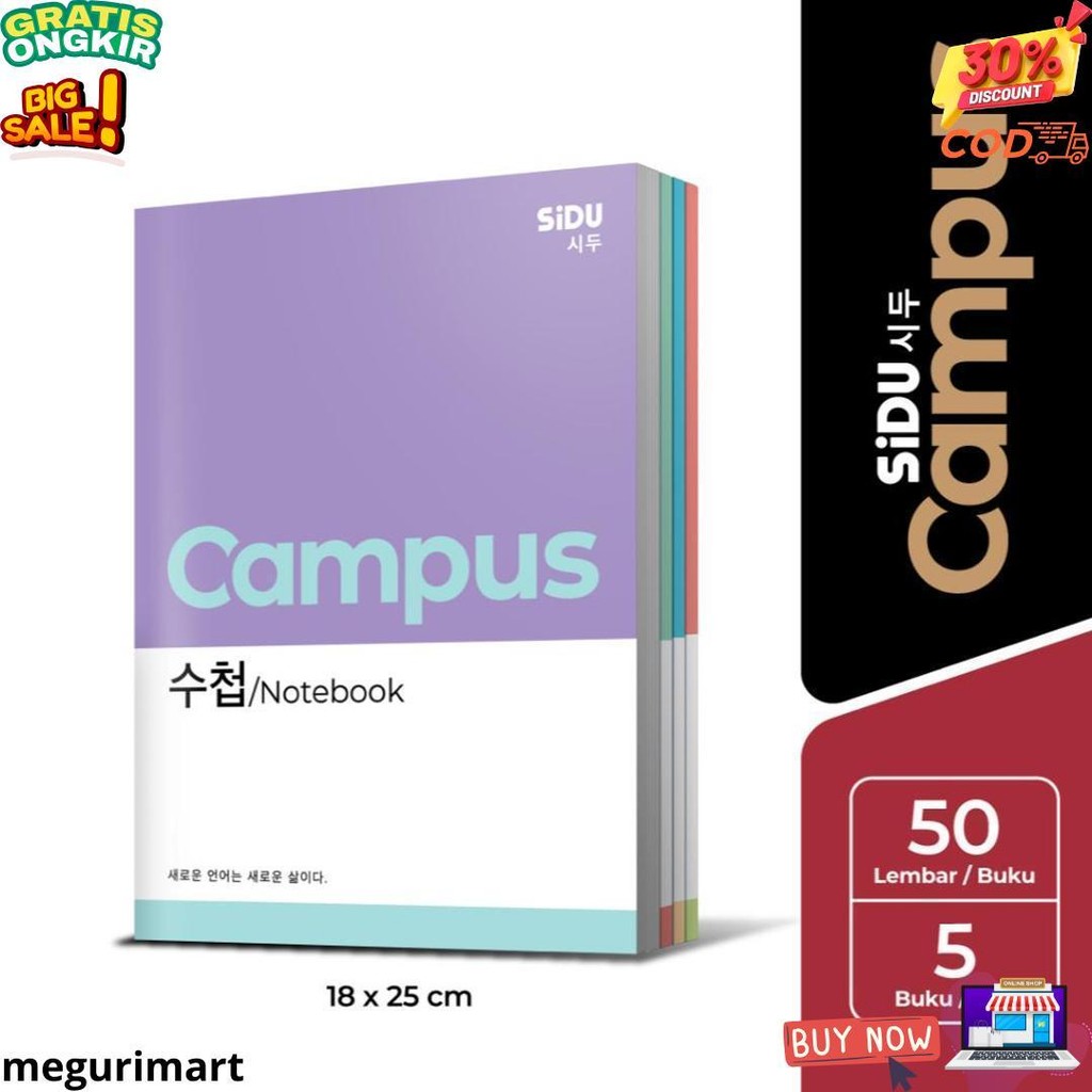 

Sidu Campus Buku Tulis 50 Lembar - 5 Buku D Gratis Ongkir