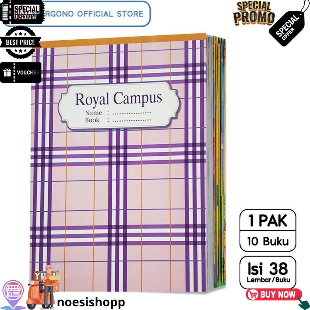 

My Book Yuvi Buku Tulis Royal Campus New Series 38 Lembar - 10 Buku D Sale