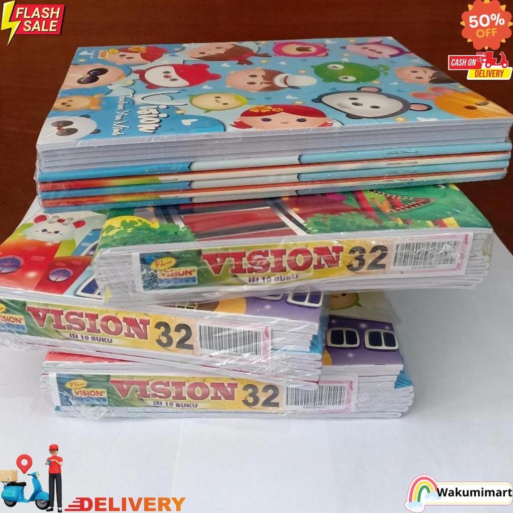 

[ Pak ] Buku Tulis Vision 32 Lembar Grosir (Isi 10 Buku) D Termurah
