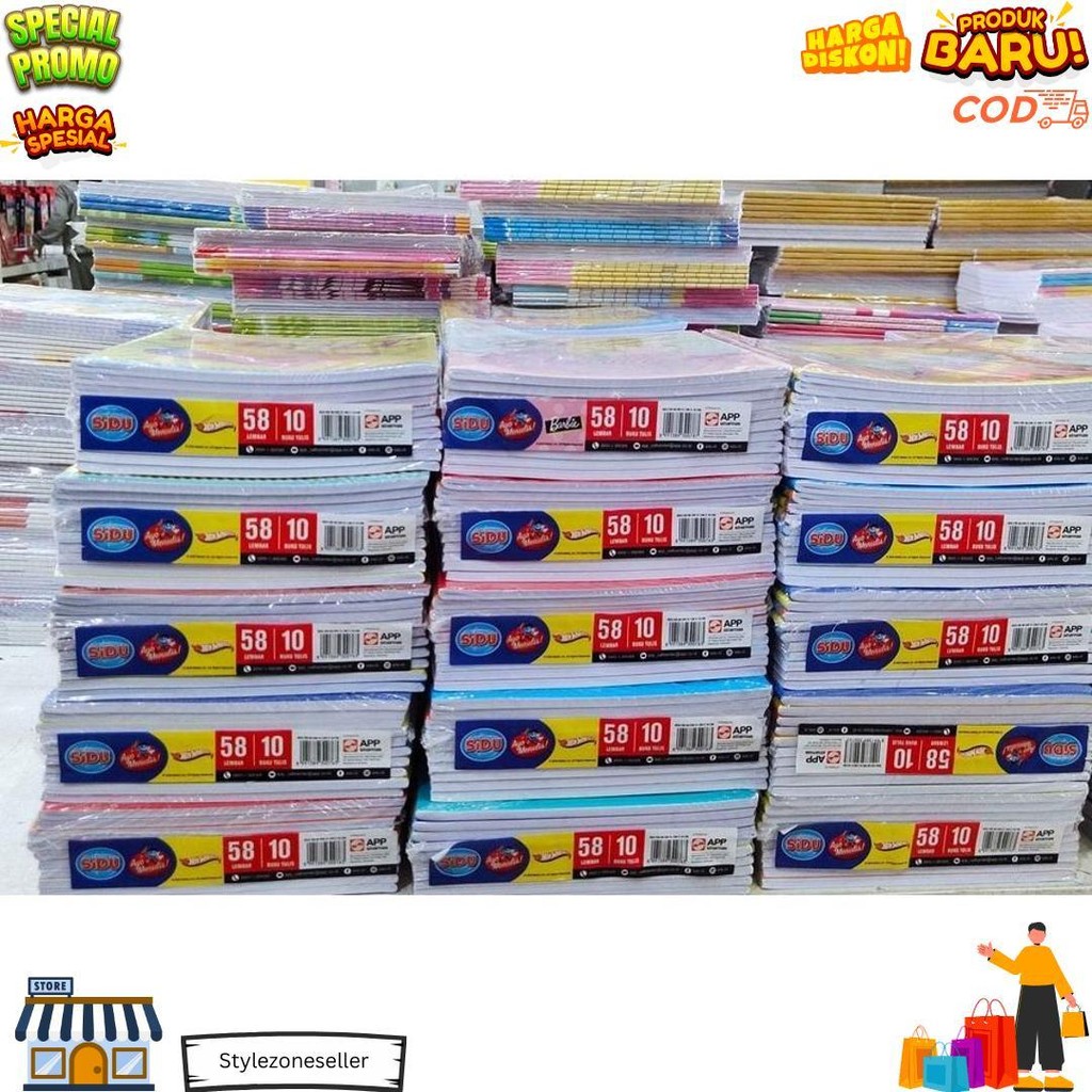 

(Pak) Buku Tulis Sidu 58 / Buku Tulis Sinar Dunia 58 Lembar 10 Pcs/ Buku Tulis Murah D Promo 4.4