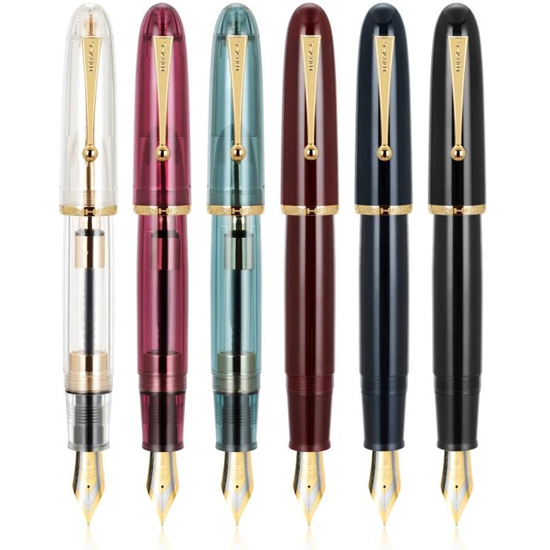 

Jinhao 9019 Transparent Color Resin Fountain Pen Supplies 0.5/0.7Mm Ink Student School Stationery Business Office Supplies Gift