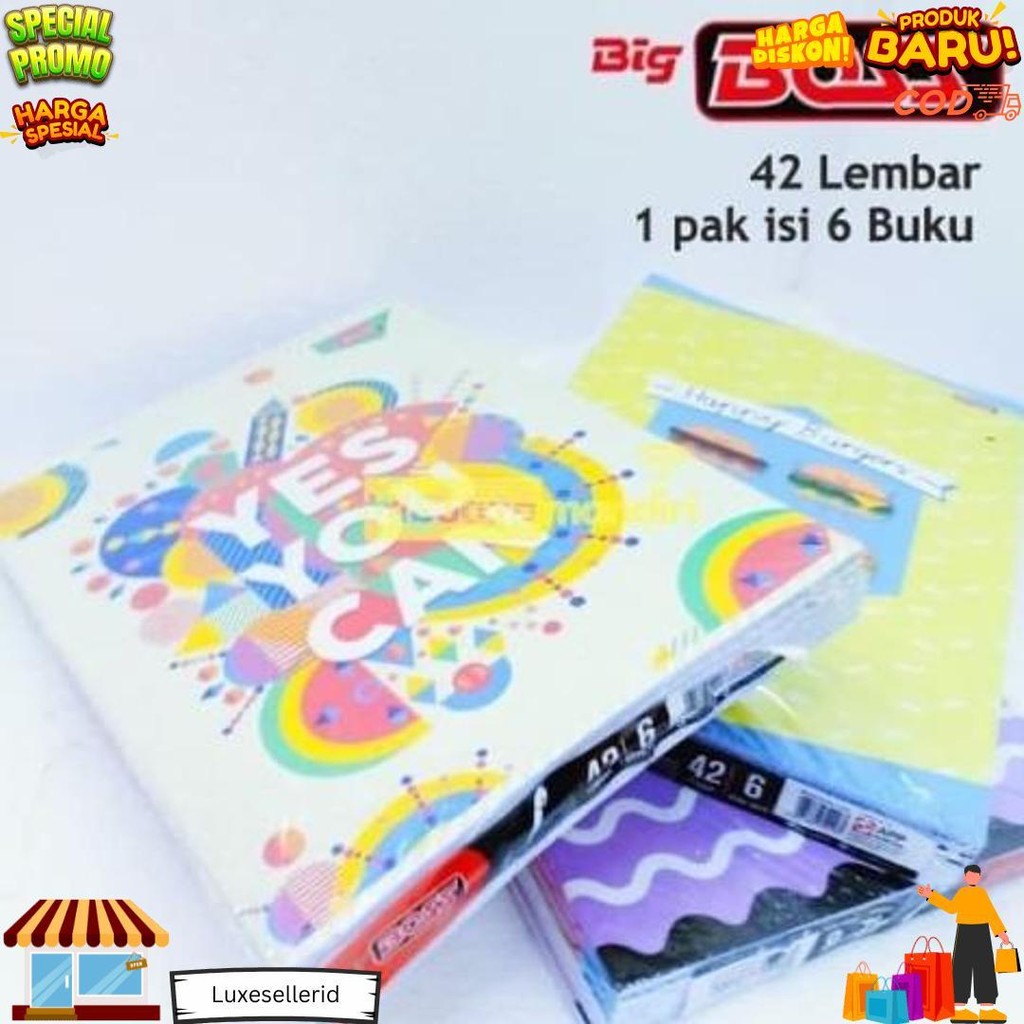 

Buku Tulis Big Boss 42 Lembar - 1 Pak / 6 Buku Tulis D Cod
