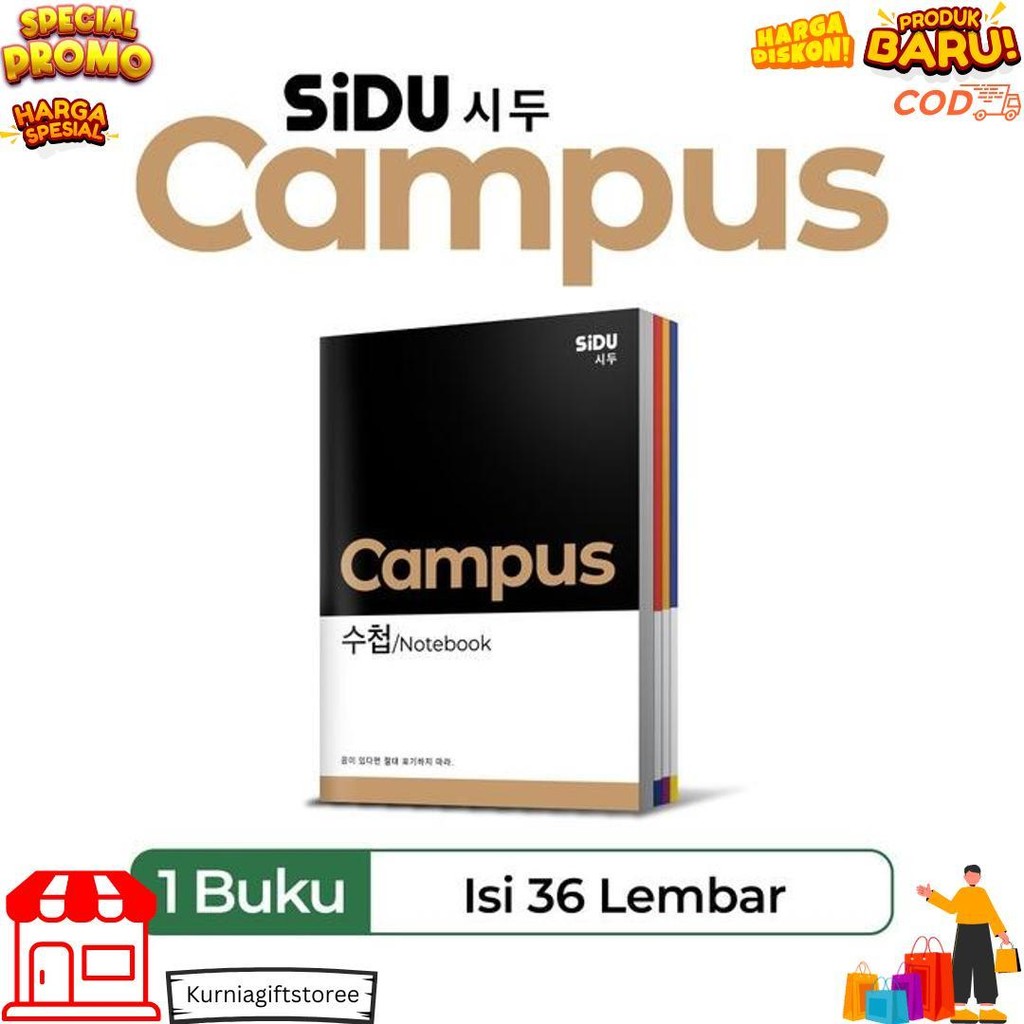 

Sidu Campus Buku Tulis 36 Lembar - 5 Buku D Sale