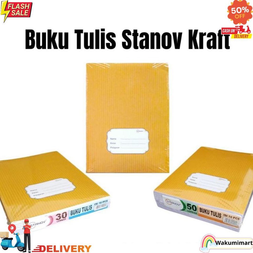 

Buku Tulis Kwarto Stanov 30Lembar Kraft / Coklat (10Pc) D Promo 4.4