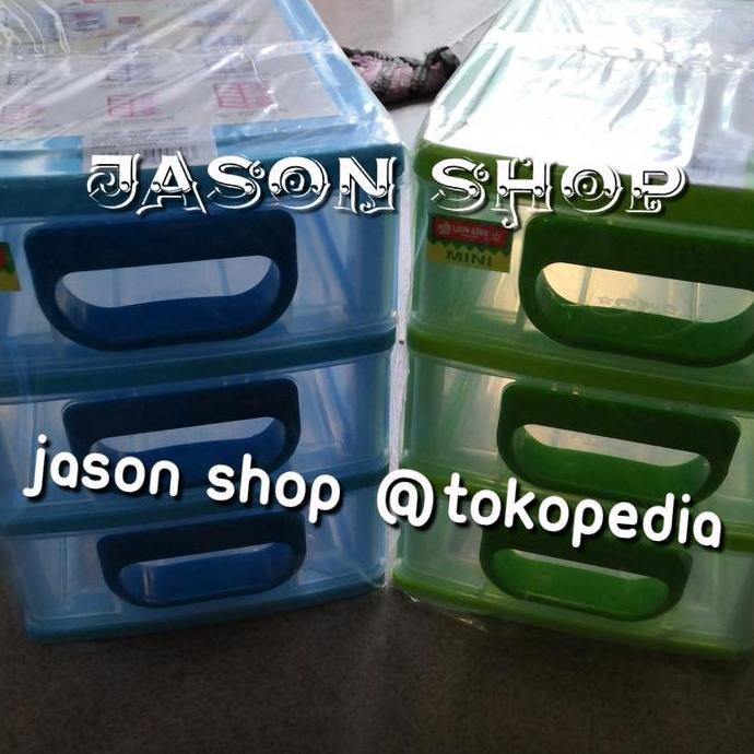 Laci plastik kecil/rak/mini container Lion Star susun 3