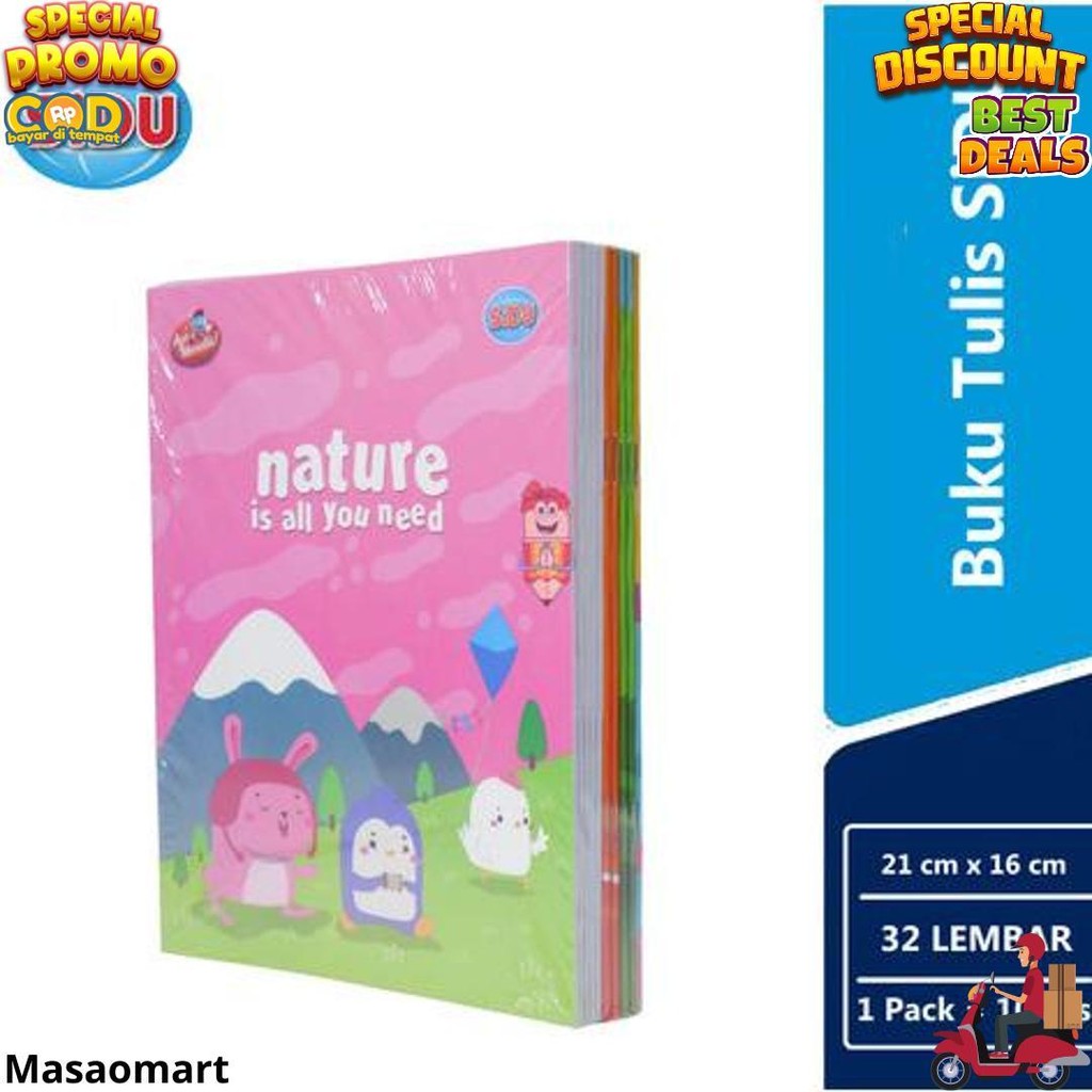 

Buku Tulis Sidu 32 Lembar / 1Pack ( 10Pcs ) Buku Tulis Sidu 32Lembar D Promo Puncak