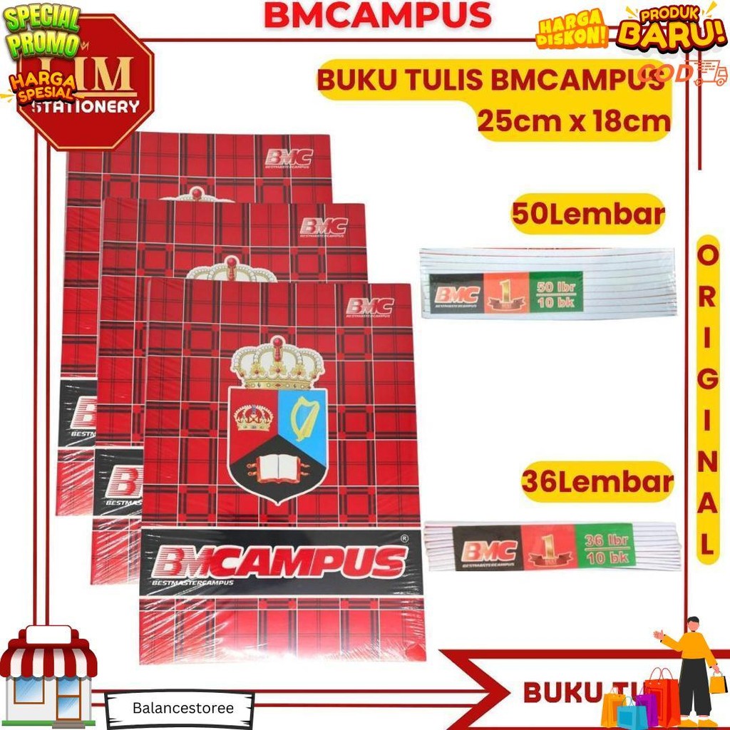 

Buku Tulis Bmcampus 50/36 Lembar 1Pack (10Pcs) D Termurah