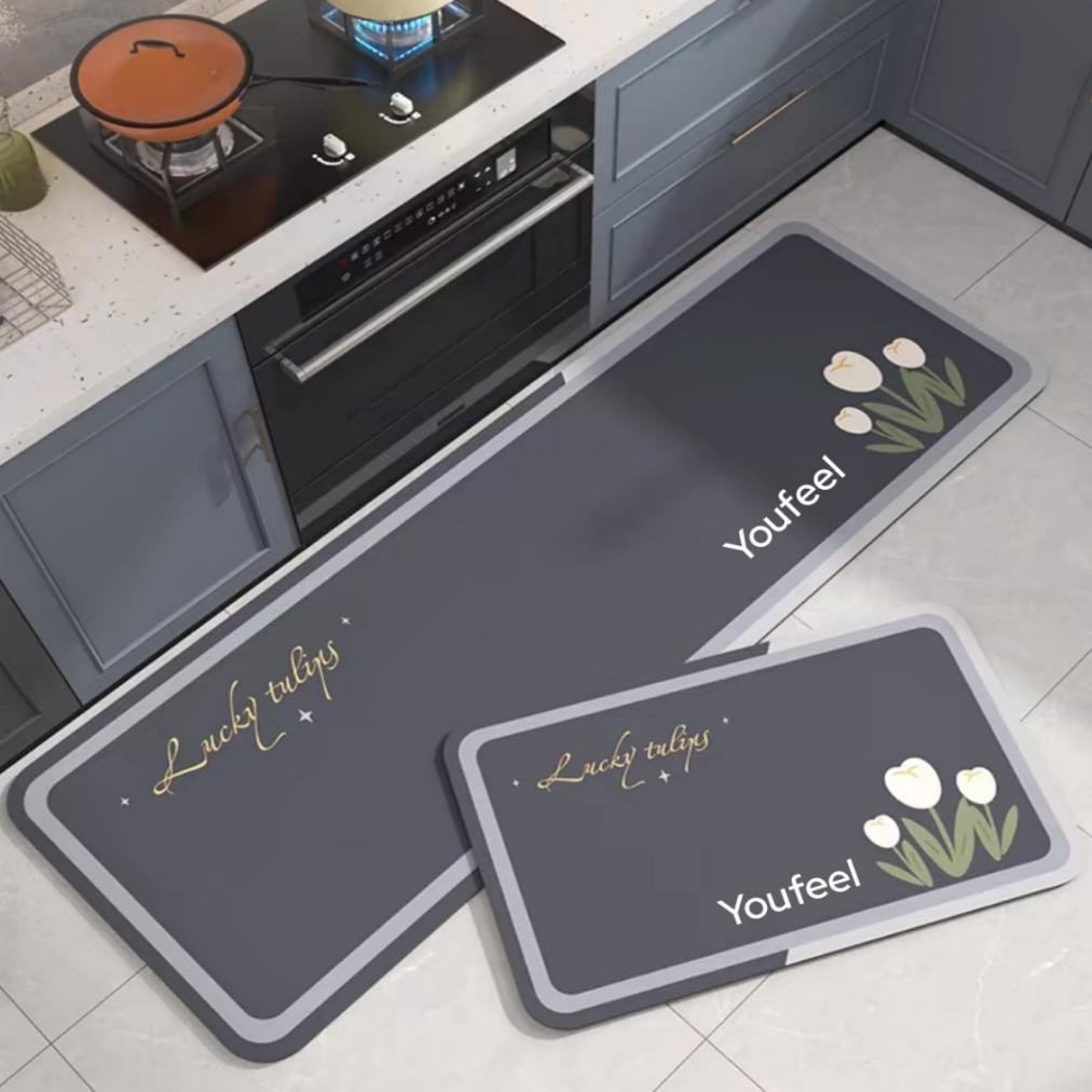 KESET KAKI DIATOMITE DAPUR 2 In 1 Gulung Anti Slip MOTIF tebal 3.5mm/Set keset diatomite