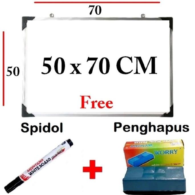 

Papan Tulis Whiteboard 50 X 70 Cm Bonus Spidol Dan Penghapus Board New Stok